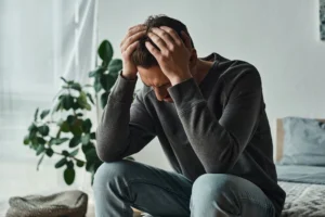 A person struggles with depression.