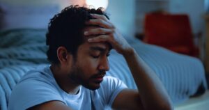 Stressed man after asking how much cocaine to overdose​.